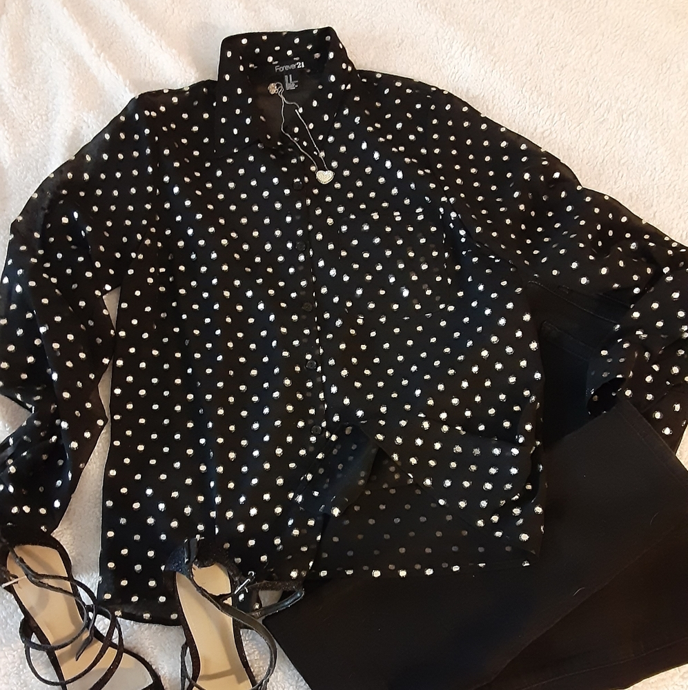 Sheer button down blouse